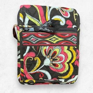 Vera Bradley Puccini Brown Red Retired‎ Cross Body Little Hipster Purse Bag